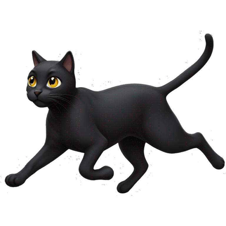 black cat running emoji