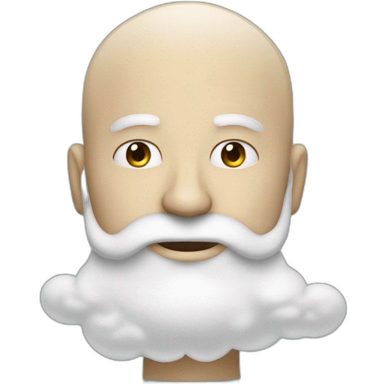 a man white man with a beard and a big cloud infront of his face emoji