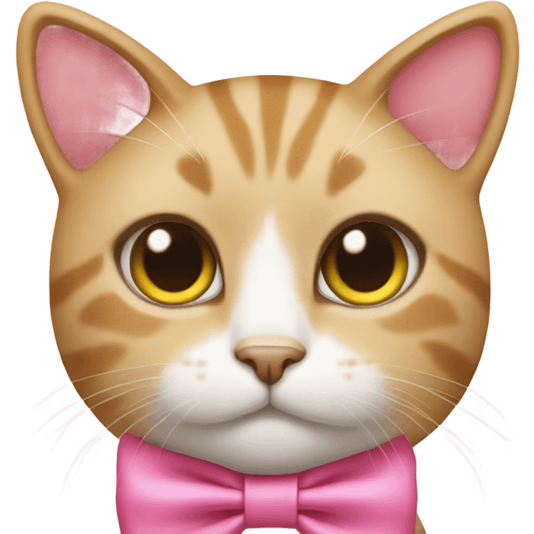 A cat with a pink bow emoji