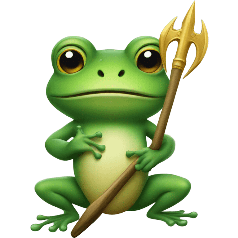 Frog with trident  emoji