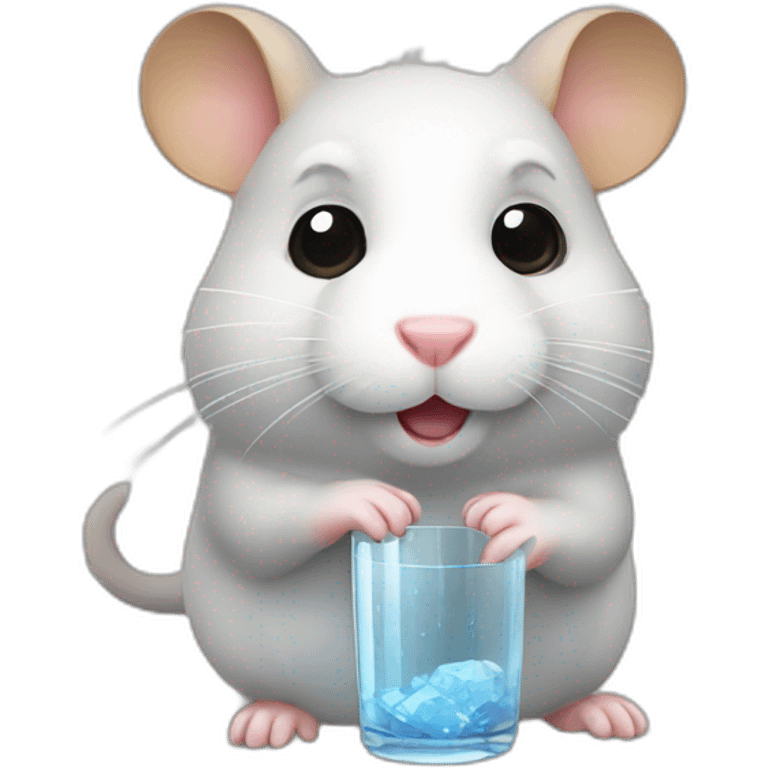 hamster with glass working at office emoji