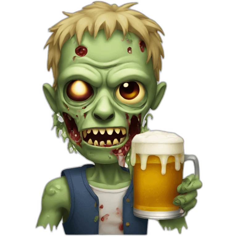 Zombie with bier emoji