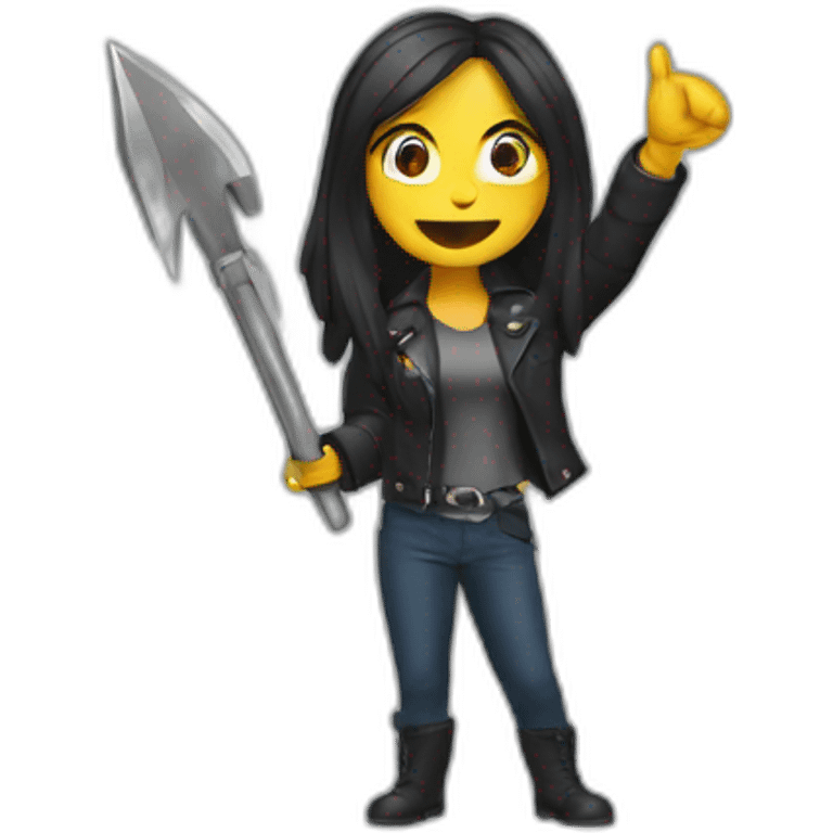 woman showing heavy metal sign emoji