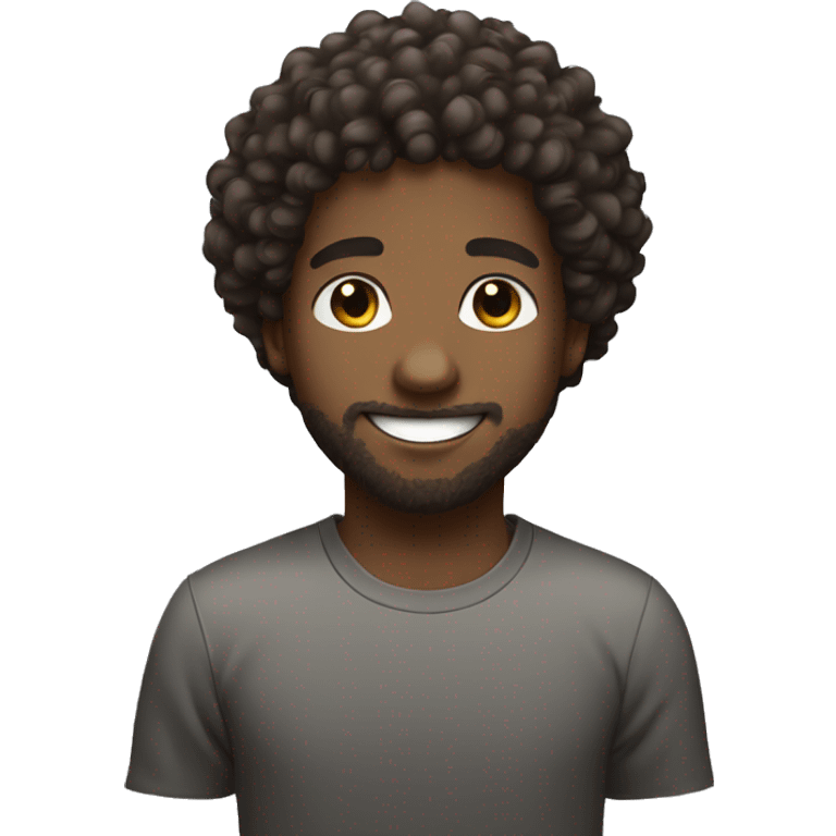 Curly hair african male youth, with some lil beard, and a nice smile emoji