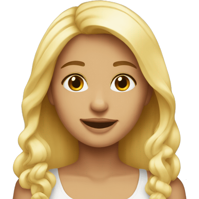 Lovely blonde female in love emoji