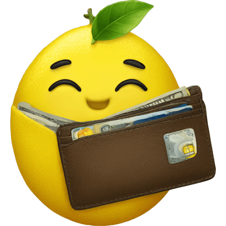 a lemon with a wallet  emoji