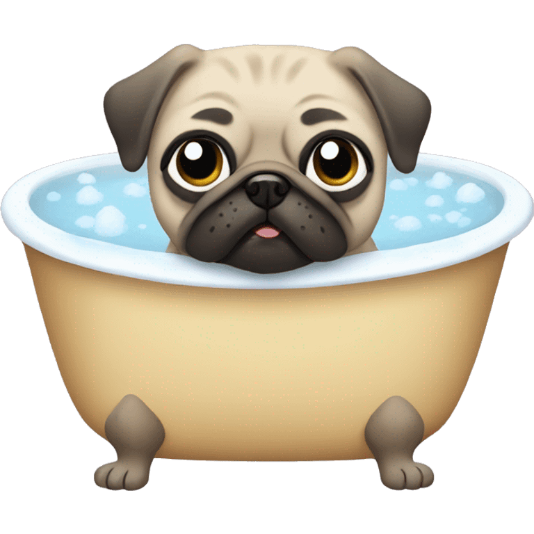 pug in the bath emoji