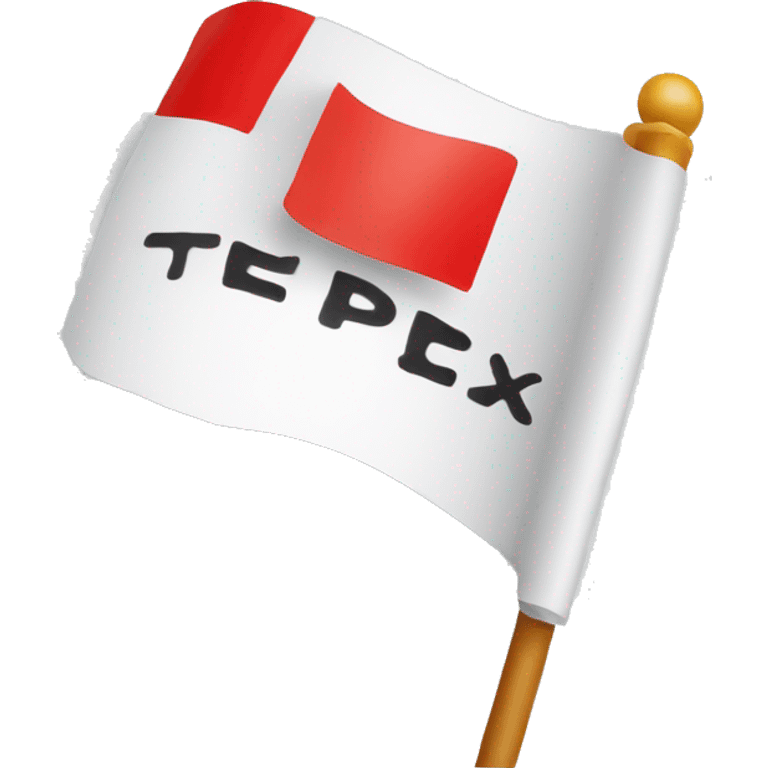 make a white flag that says TEDxSurabaya emoji