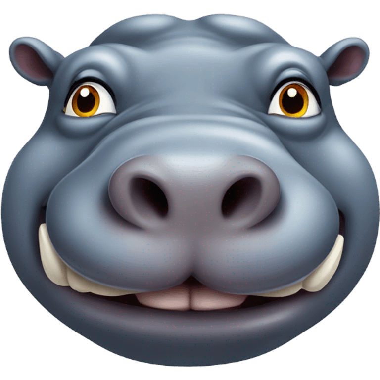 Fat hippo with gap teeth emoji