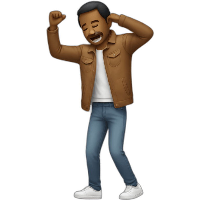 Man doing a dab emoji