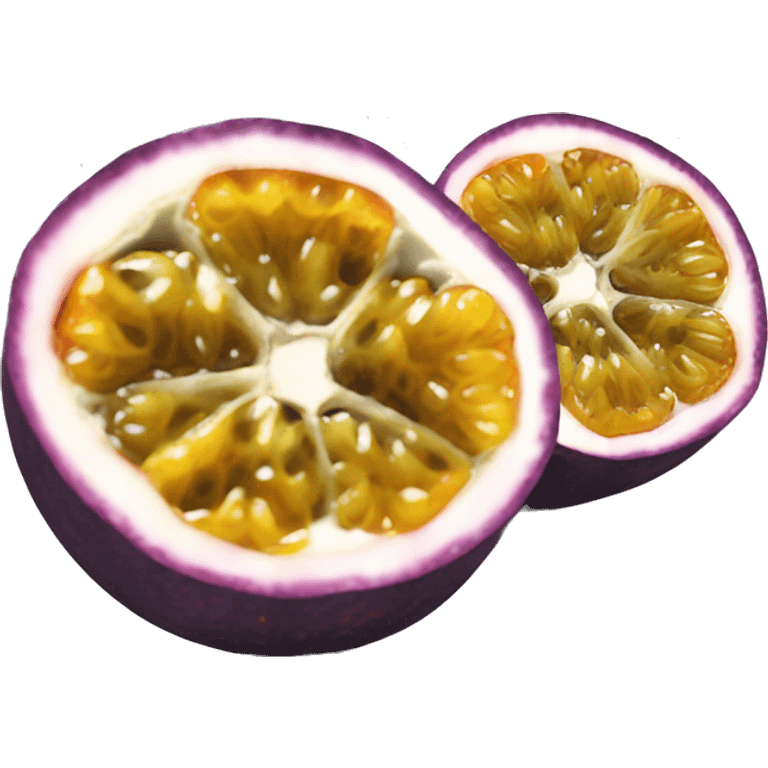 passion fruit in cut two pieces emoji