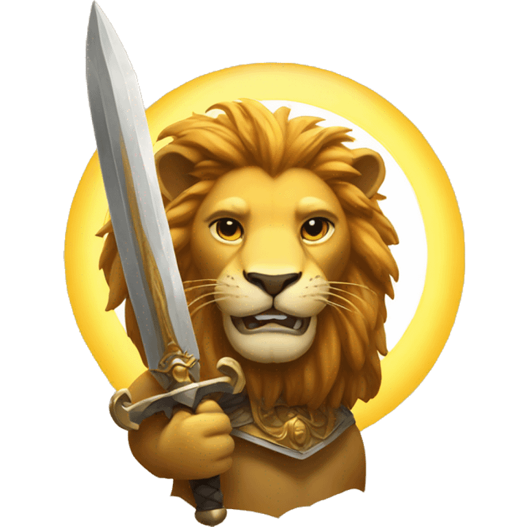 lion with sword and sun emoji