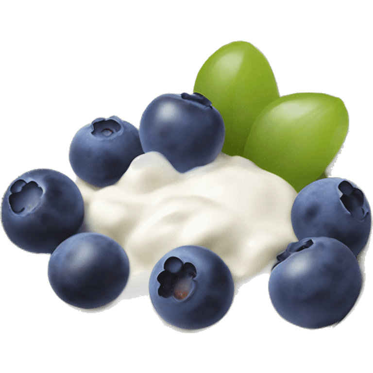 yoghurt bowl with grapes and blueberries emoji