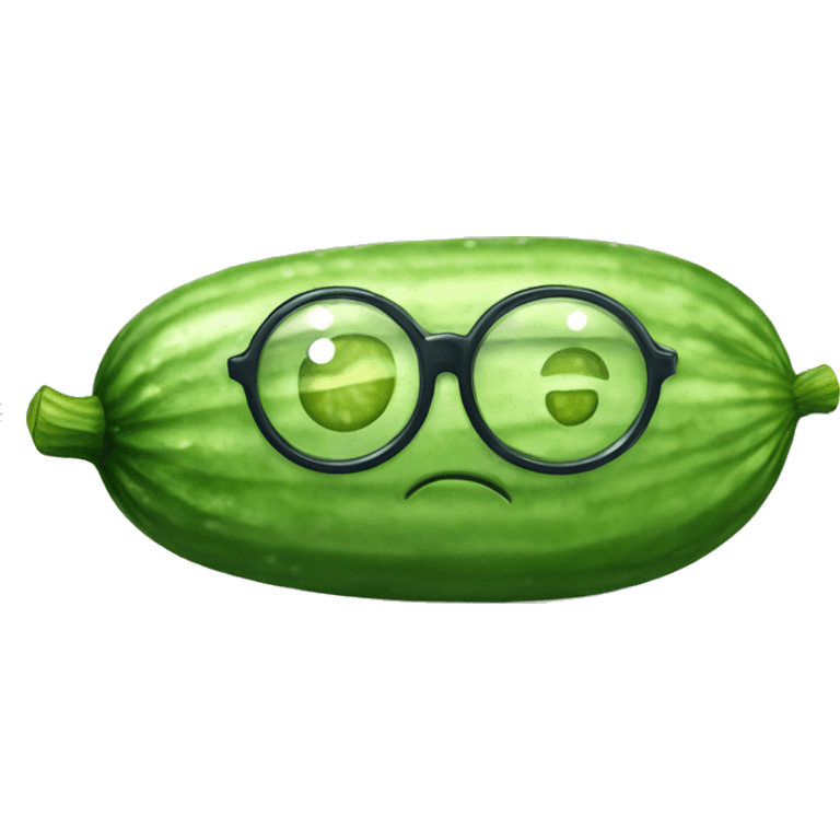 Cucumber with glasses emoji