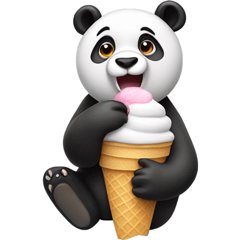 Panda eating ice cream emoji