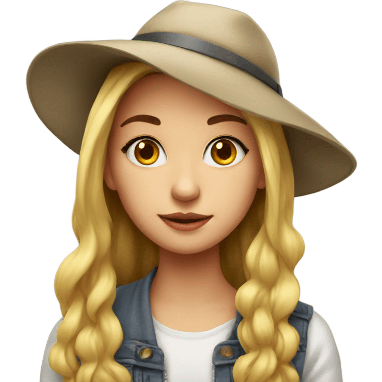 girl in hat portrait emoji