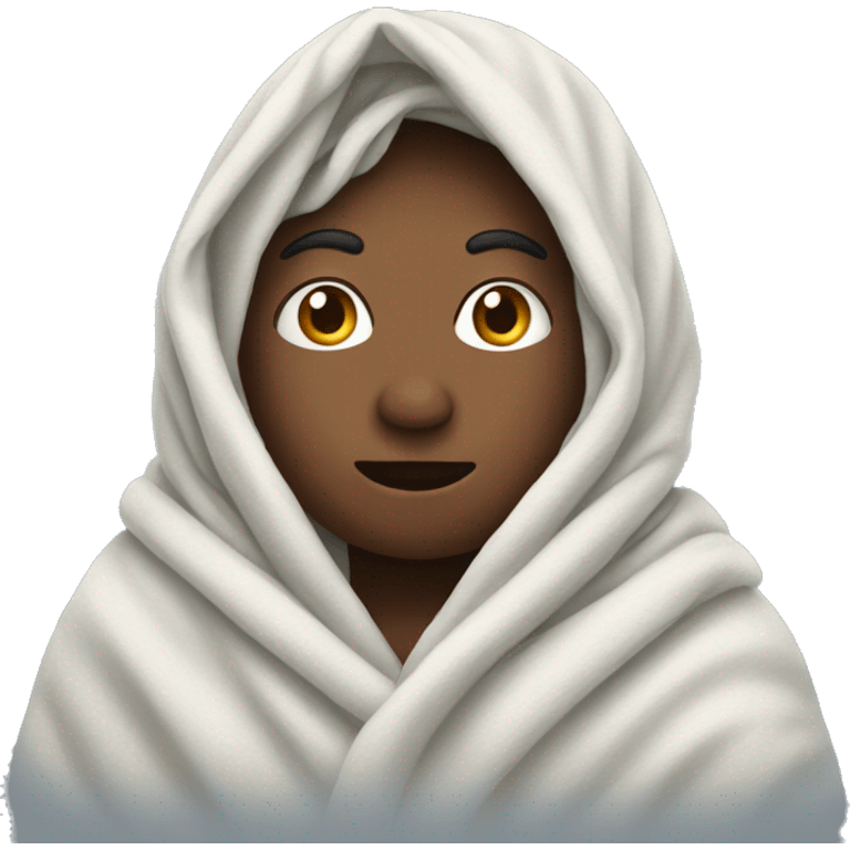 Person wrapped in a blanket emoji