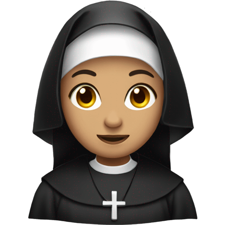 nun wearing black habit with headphones on emoji