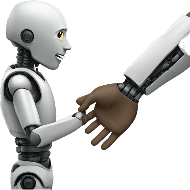 human + robot handshake emoji