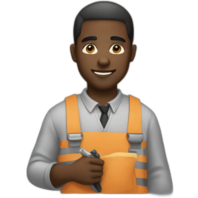 black man working emoji