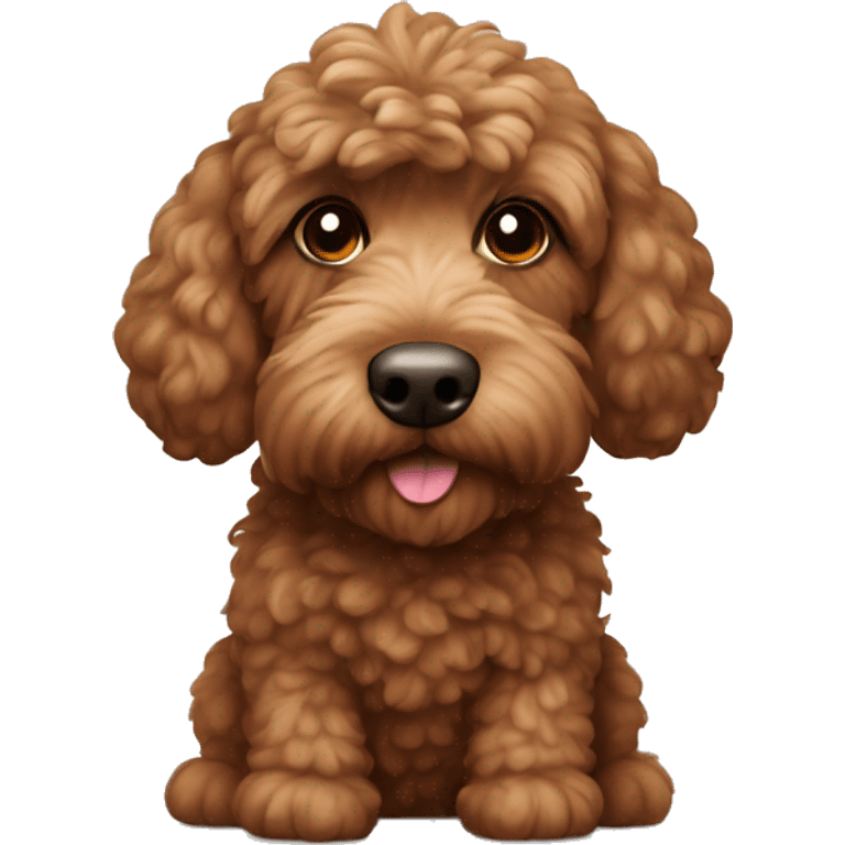 Cozy autumn brown cockapoo emoji