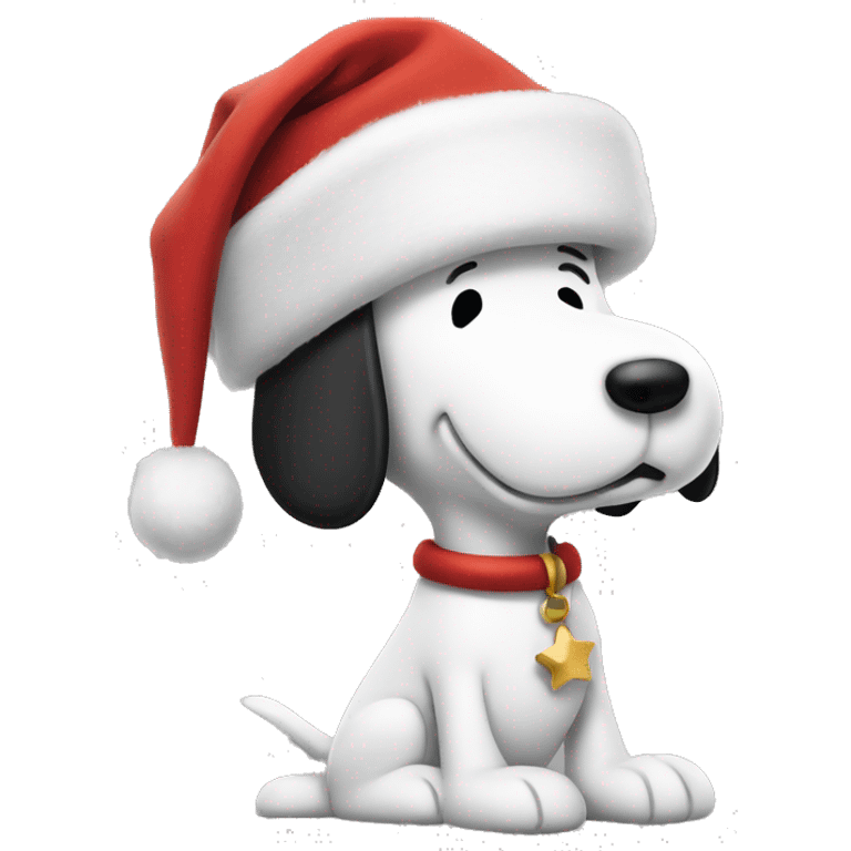 Snoopy wearing and Christmas hat  emoji