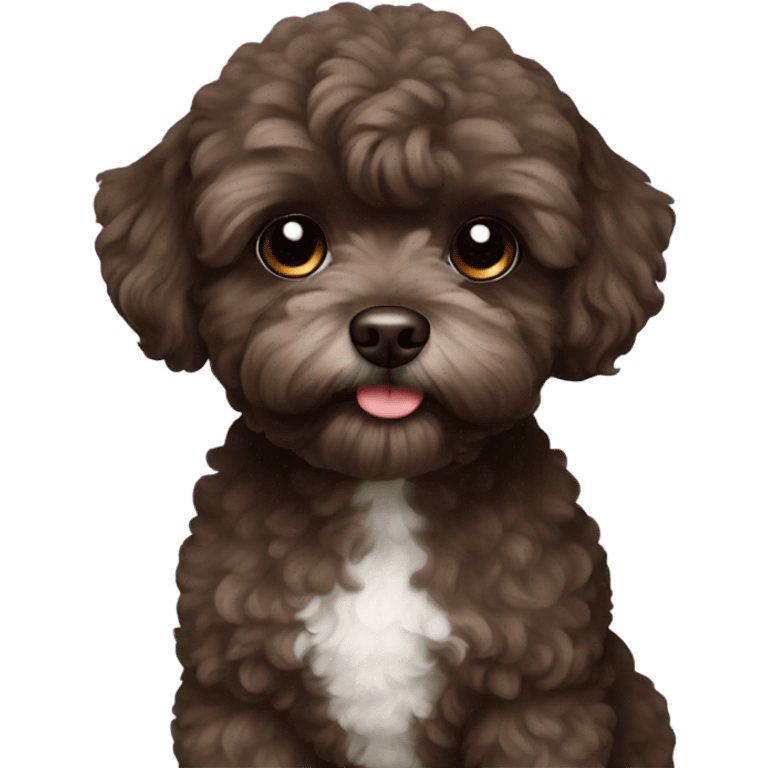 Dark brown maltipoo emoji