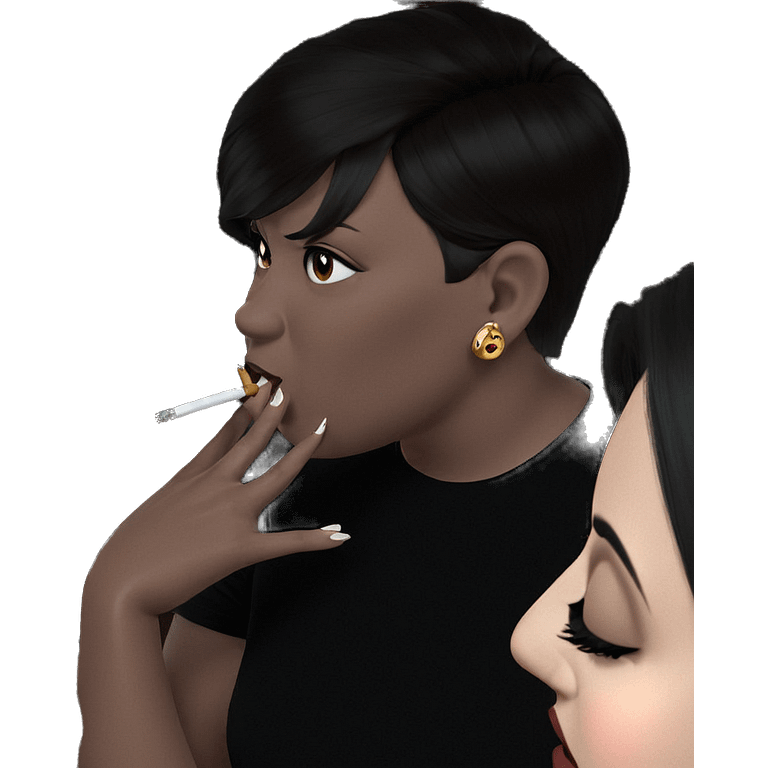 smoking girl with earrings emoji