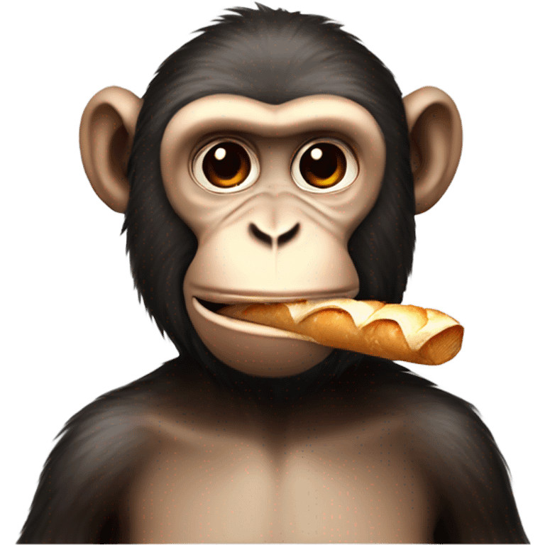 Monkey wearing berry with baguette smoking  emoji