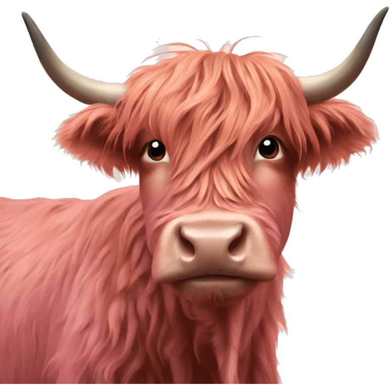 Pink highland cow emoji