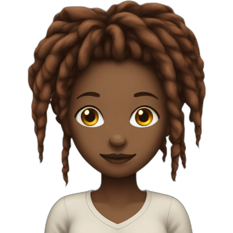 Black girl with read dreadlocks emoji