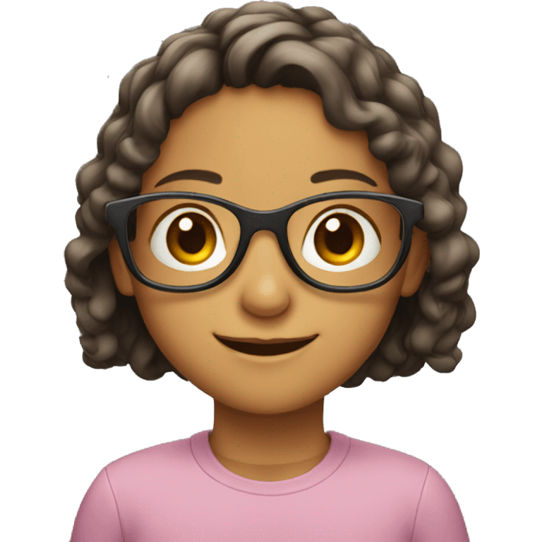 smiling girl with glasses emoji