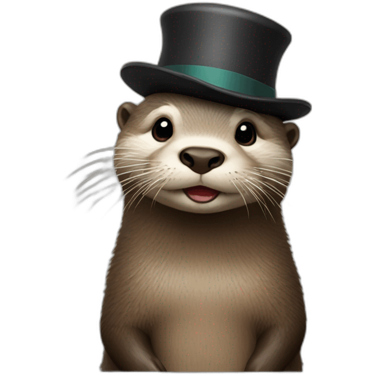 Otter with a hat emoji