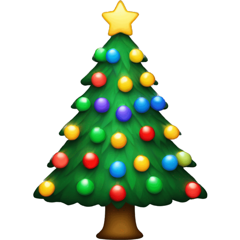 Christmas tree with colorful lights emoji