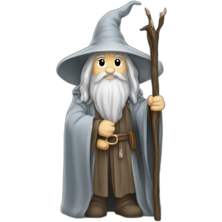 Gandalf with staff full body emoji