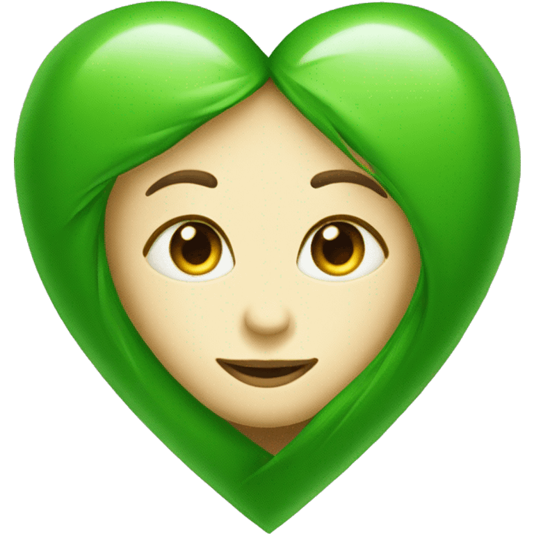 Green heart that says Cecilia on it emoji