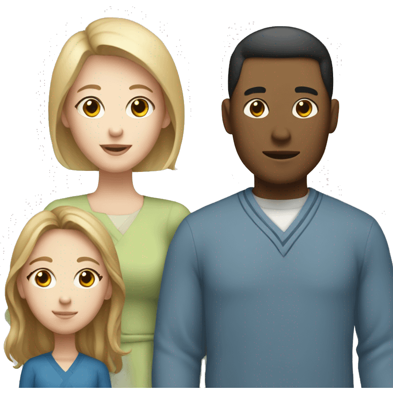 Mixed family that has a Korean dad, white mom, and white teenage girl  emoji