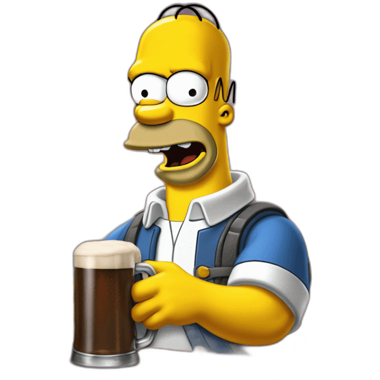 Homer Simpsons buvant une bière emoji