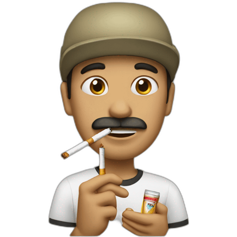 Khaby lame with cigarettes  emoji