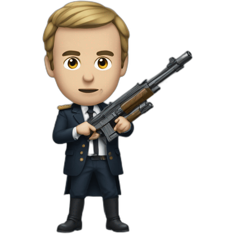 Macron with a gun emoji