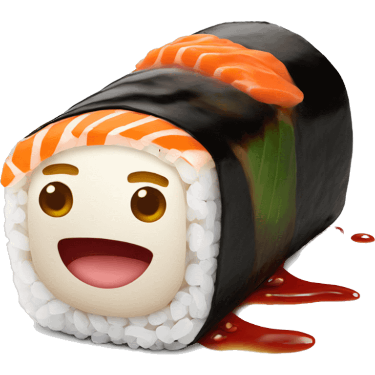 sushi with sauce emoji