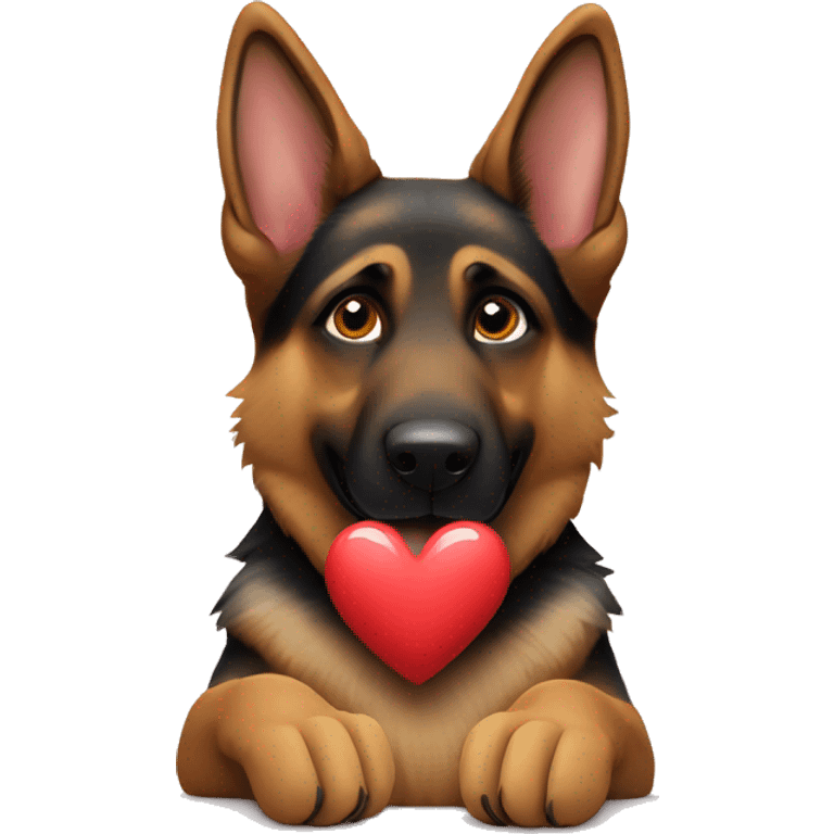 German shepherd making a heart shape with their paws  emoji