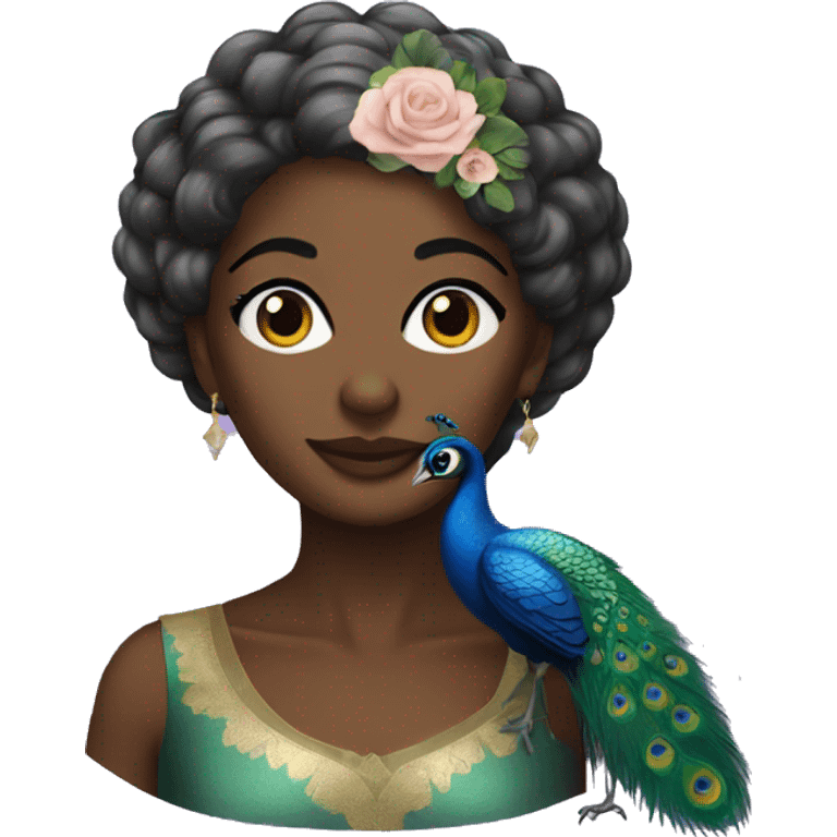 Peacock black lady emoji