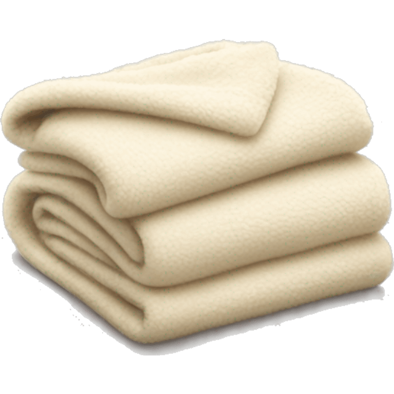 Folded fuzzy cream blanket emoji