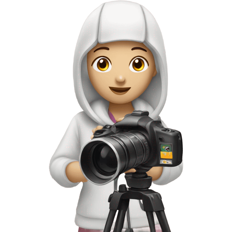 asian girl with video camera emoji