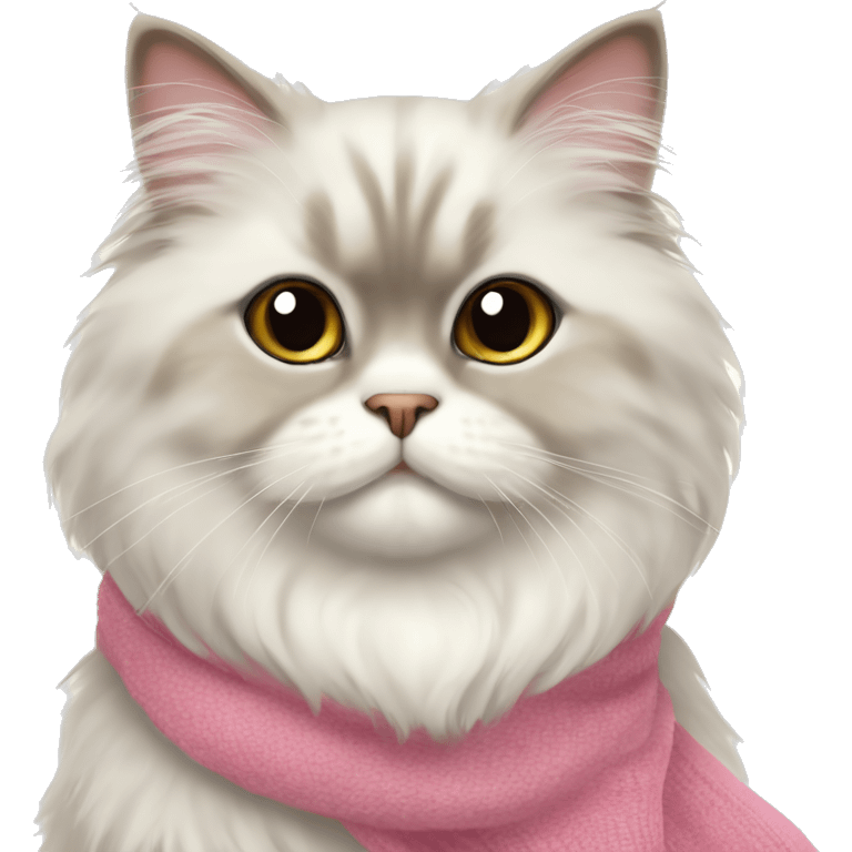 ￼ Persian cat my pink scarf  emoji