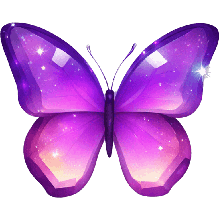 Purple-Shiny-Gem-Crystal-Glitter-Nebula-Gradient-Sparkle-Stars-Glossy-Butterfly emoji