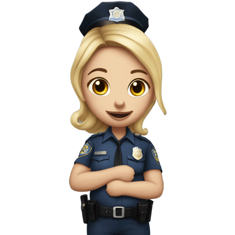 Photo realistic Pregnant police officer with twins pregnant maternity pregnant police maternity  emoji