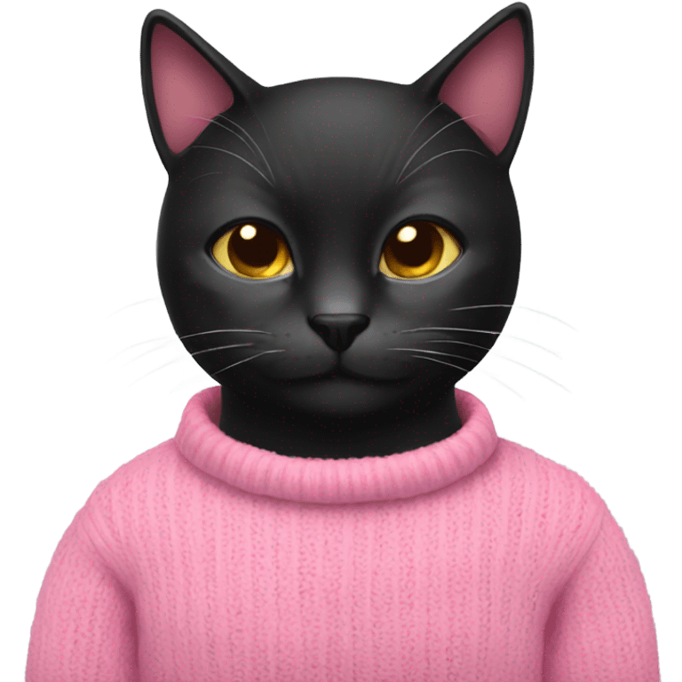 black cat wearing pink sweater emoji