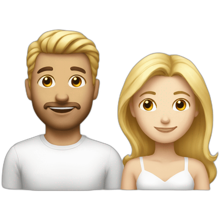 White man loves white woman emoji